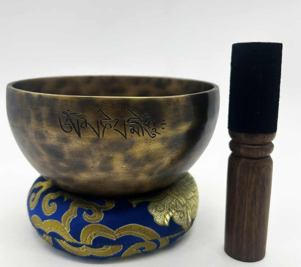 Hand-Hammered Full Moon Tibetan Singing Bowl